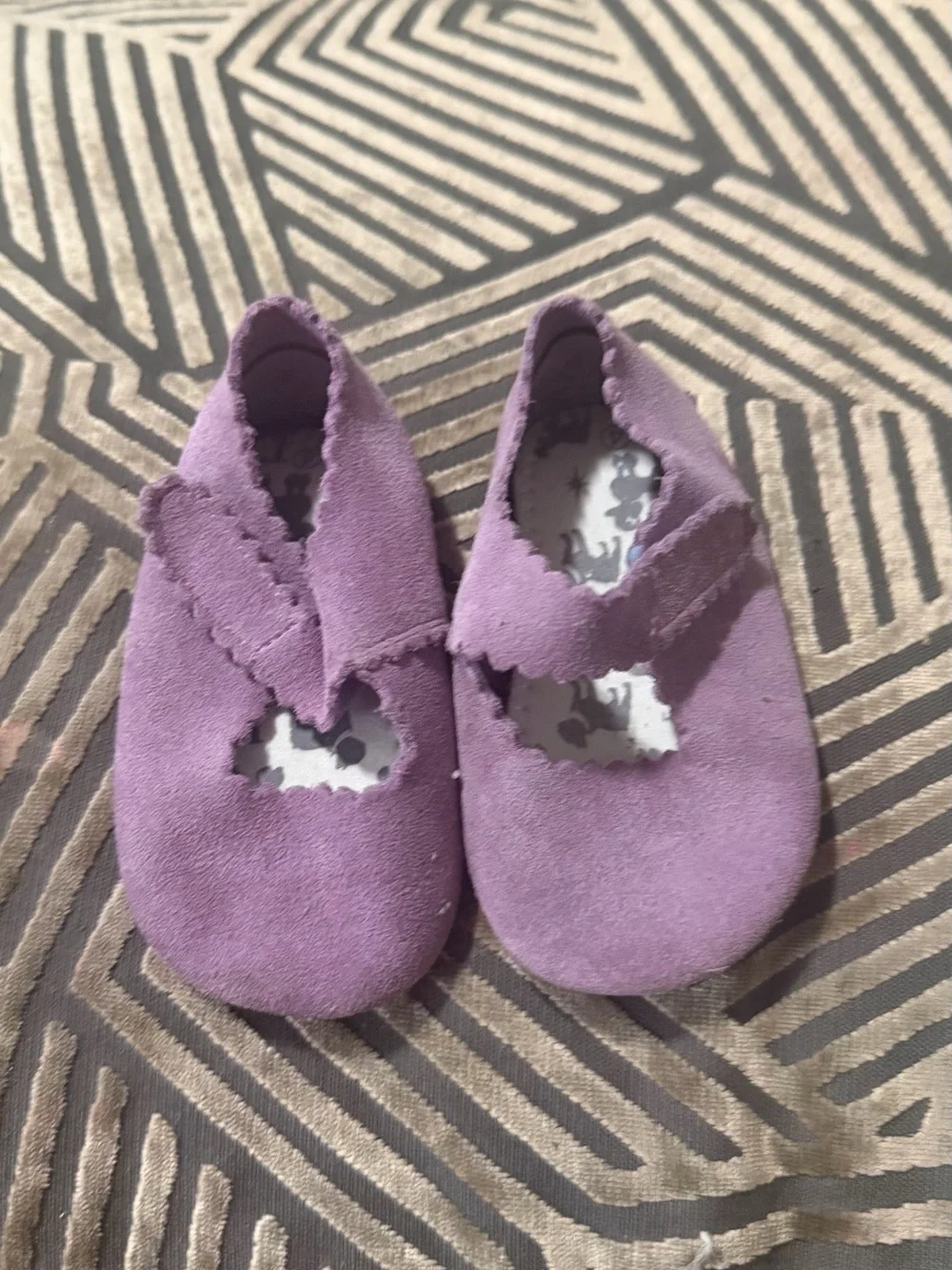 Purple Baby Suede Mary Jane Shoes